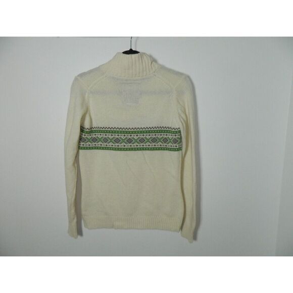 Helly Hansen Sweater Size Small Ivory Green Fair Isle Wool Knit - Picture 6 of 11